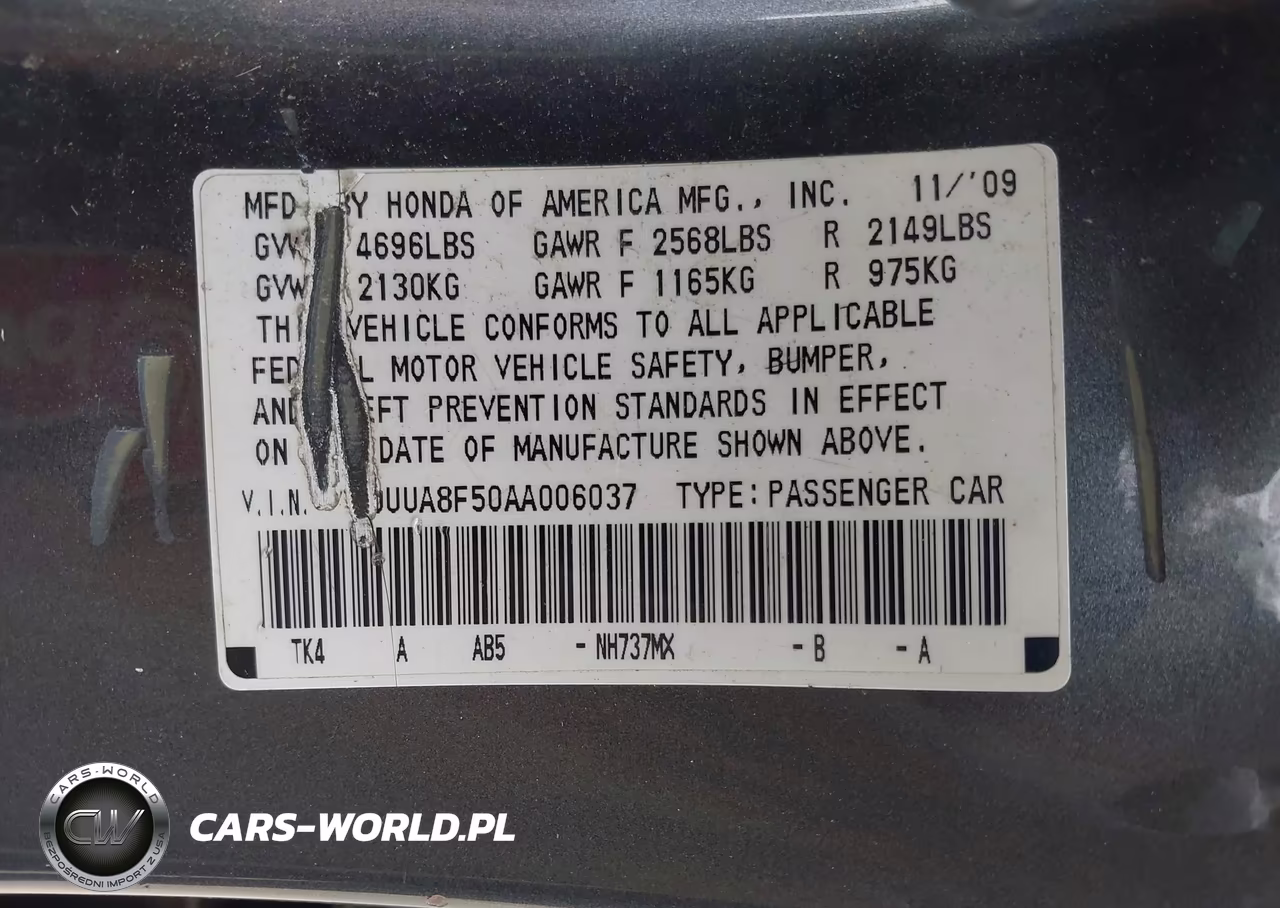 2010 Acura Tl 3.5 VIN:19UUA8F50AA006037 - 9
