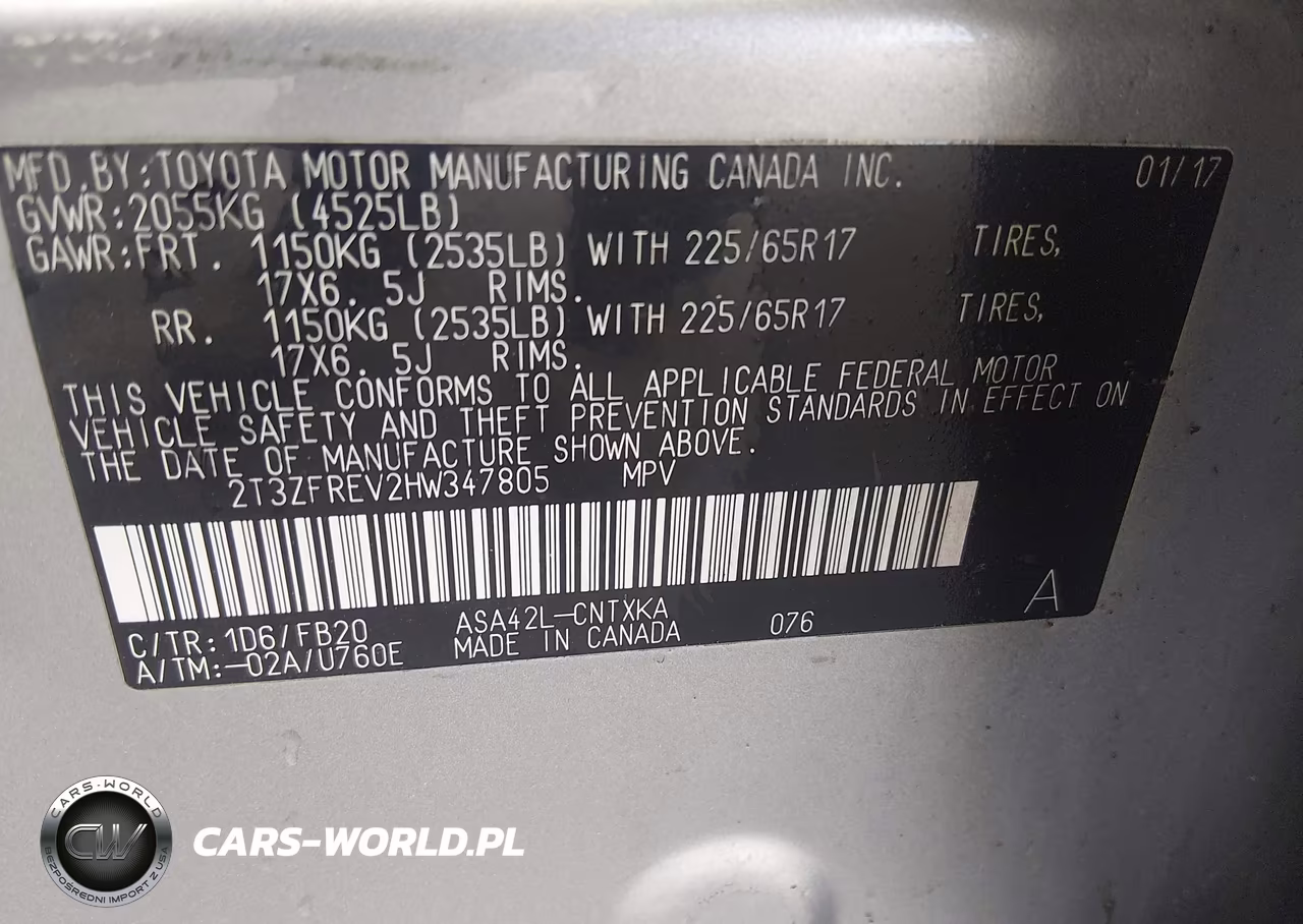 2017 Toyota Rav4 Le VIN:2T3ZFREV2HW347805 - 9