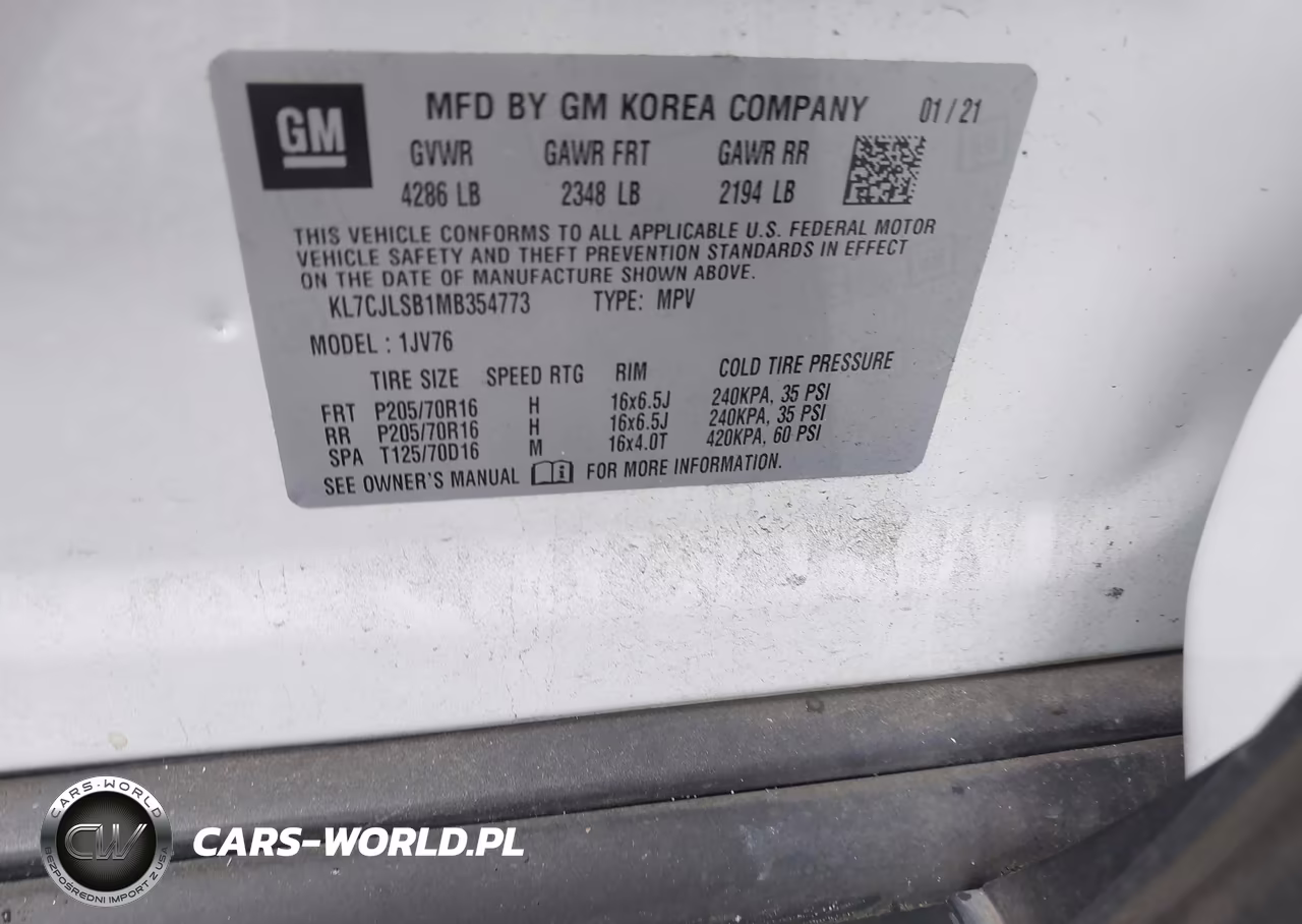 2021 Chevrolet Trax Fwd Lt VIN:KL7CJLSB1MB354773 - 9