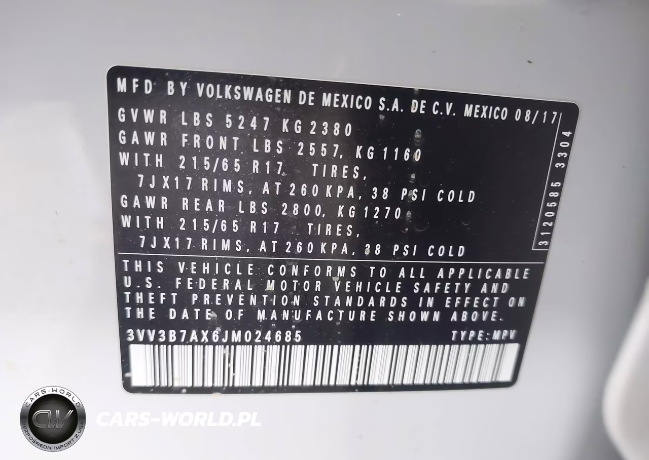 2018 Volkswagen Tiguan 2.0T Se-2.0T Sel VIN:3VV3B7AX6JM024685 - 9