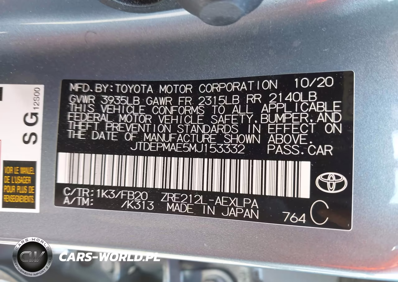 2021 Toyota Corolla Le VIN:JTDEPMAE5MJ153332 - 9