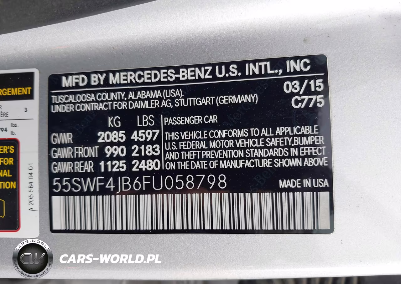 2015 Mercedes-Benz C 300 Sport VIN:55SWF4JB6FU058798 - 9