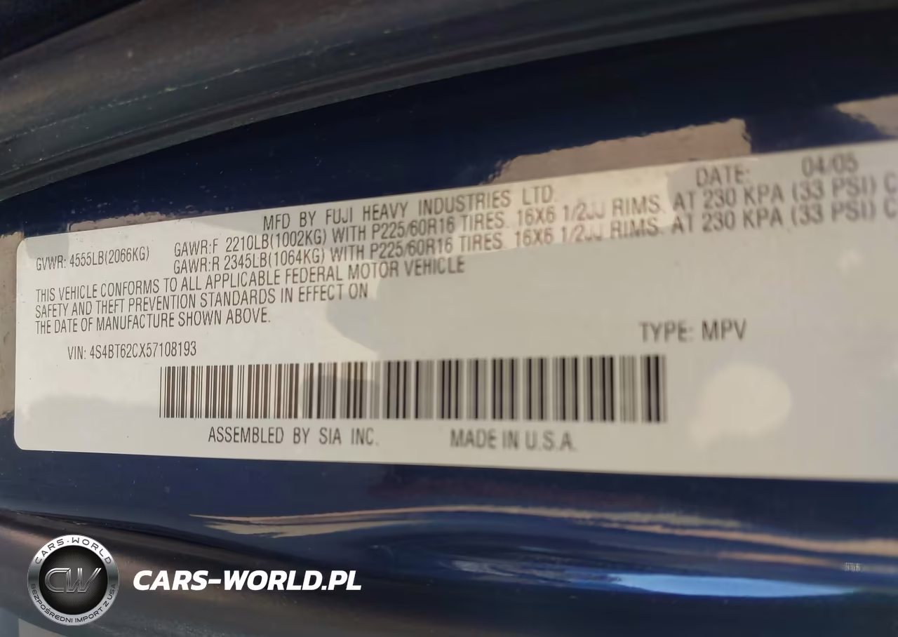 2005 Subaru Baja Sport VIN:4S4BT62CX57108193 - 9