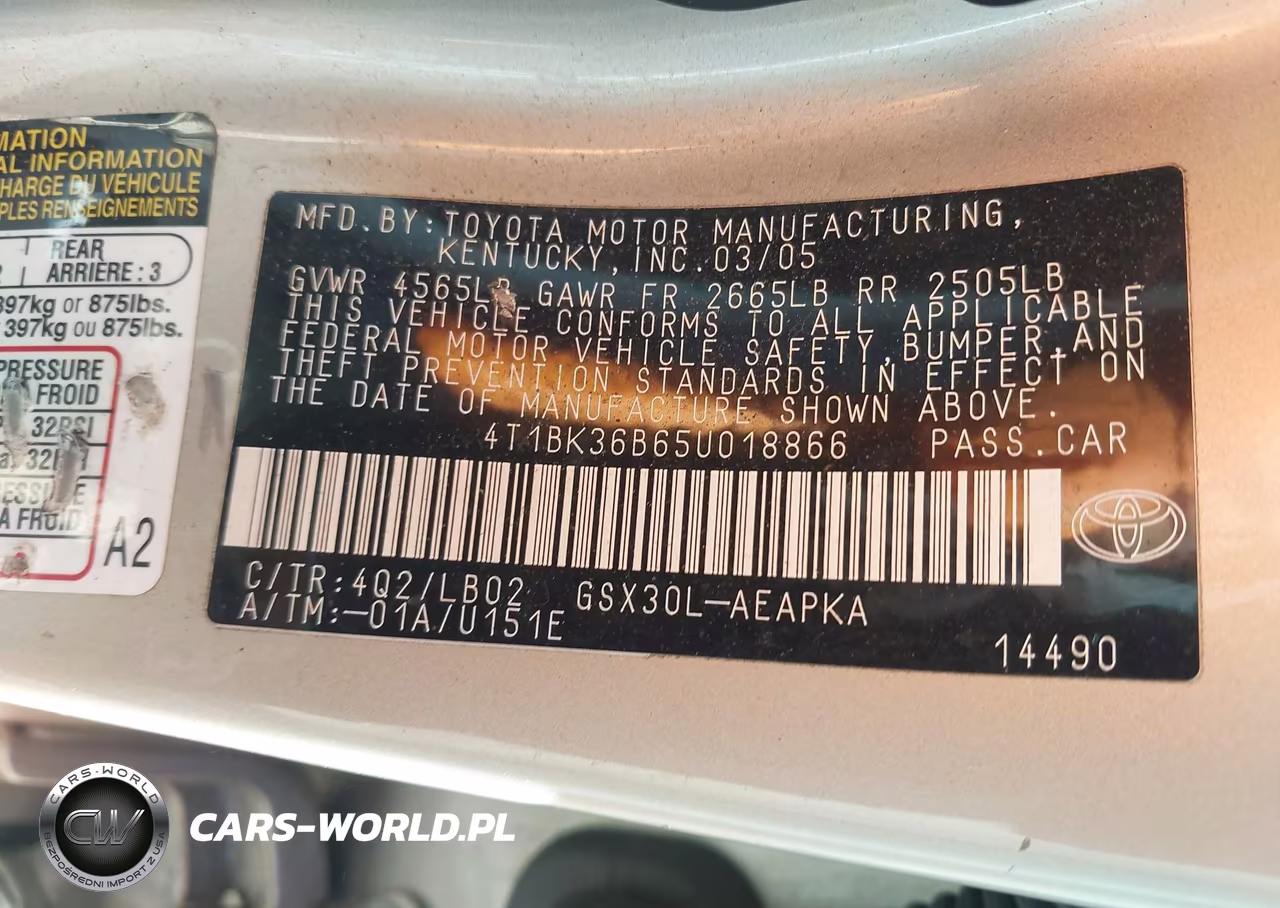 2005 Toyota Avalon Limited VIN:4T1BK36B65U018866 - 9