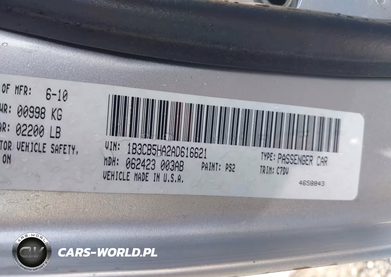 2010 Dodge Caliber Heat VIN:1B3CB5HA2AD616621 - 9