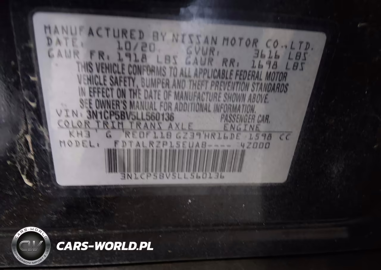 2020 Nissan Kicks S Xtronic Cvt VIN:3N1CP5BV5LL560136 - 9