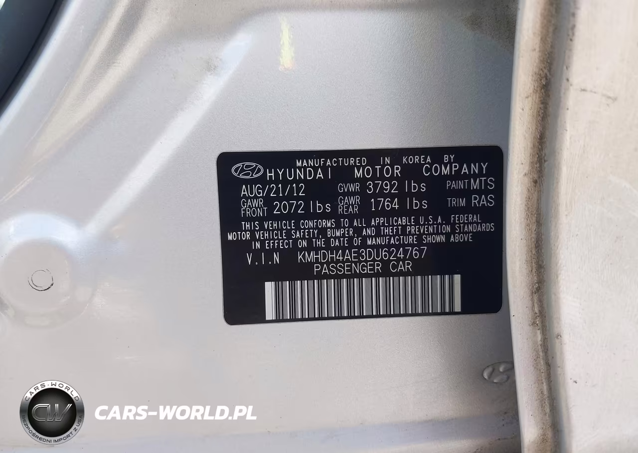 2013 Hyundai Elantra Limited VIN:KMHDH4AE3DU624767 - 9