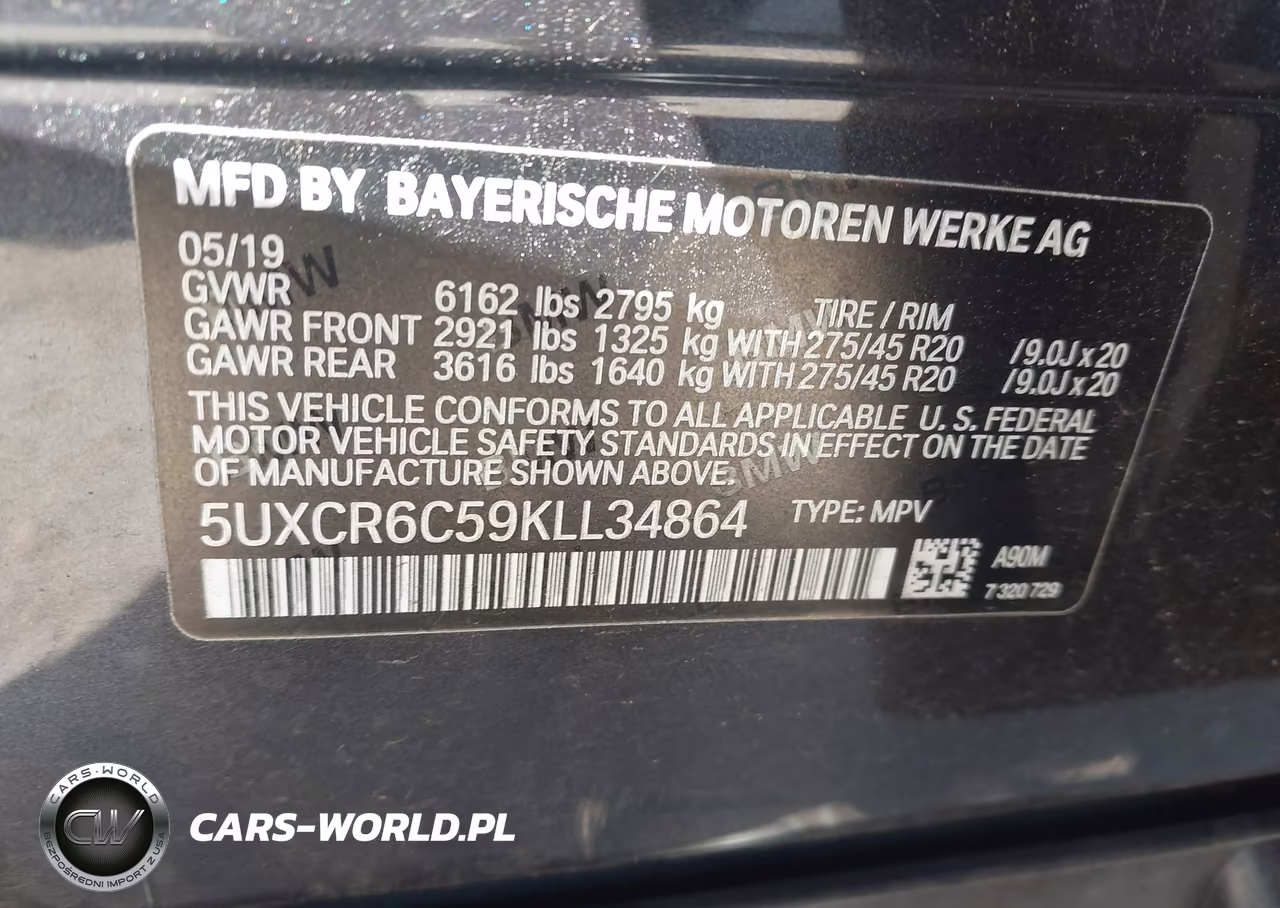 2019 BMW X5 xDrive40I VIN:5UXCR6C59KLL34864 - 9