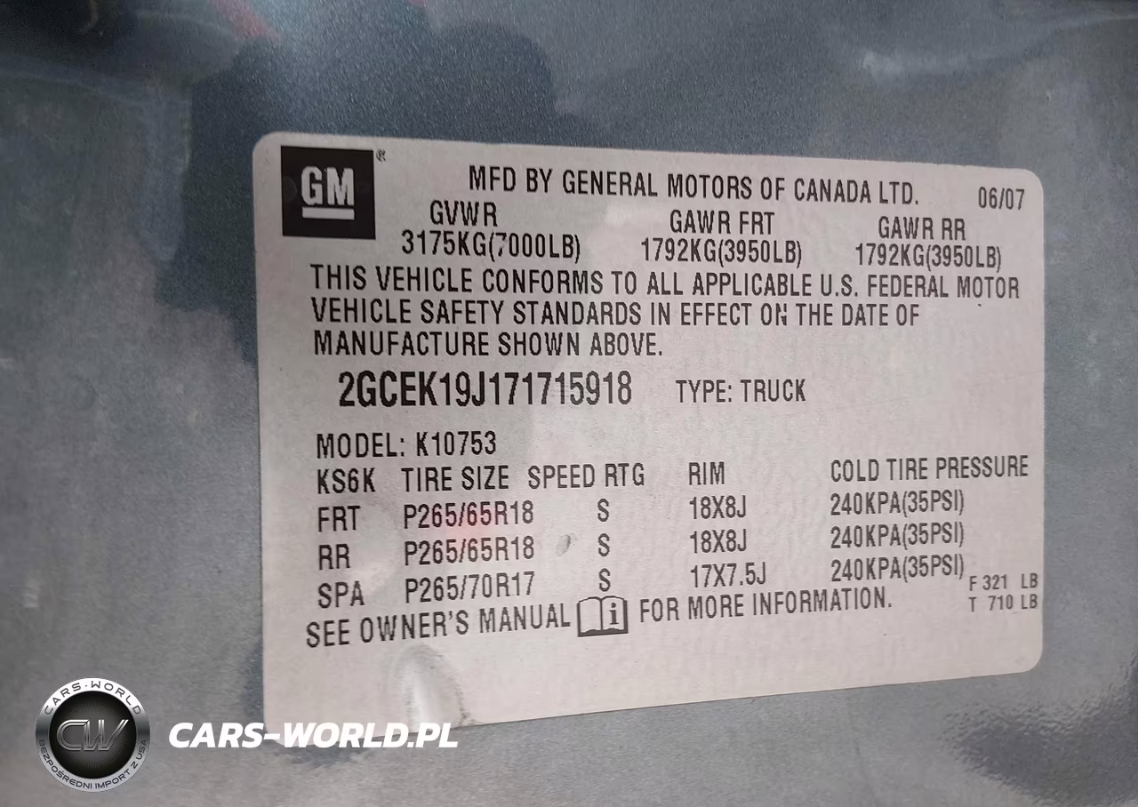2007 Chevrolet Silverado 1500 Lt2 VIN:2GCEK19J171715918 - 9