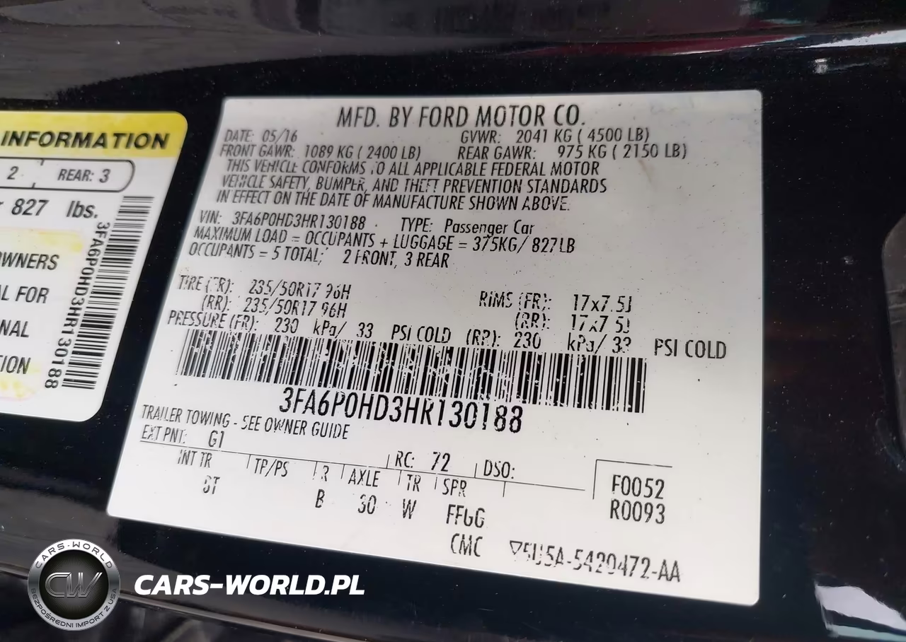 2017 Ford Fusion Se VIN:3FA6P0HD3HR130188 - 9