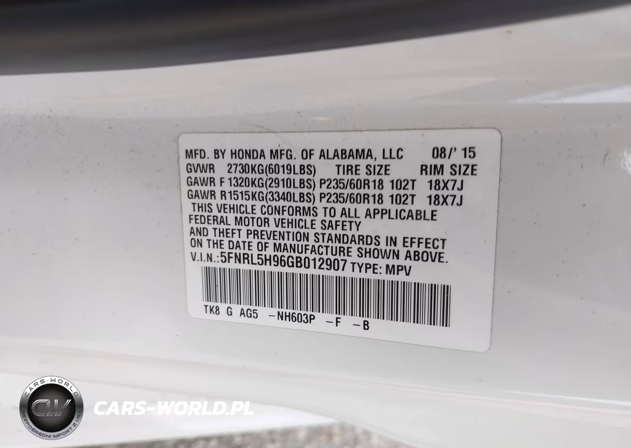 2016 Honda Odyssey Touring-Touring Elite VIN:5FNRL5H96GB012907 - 9