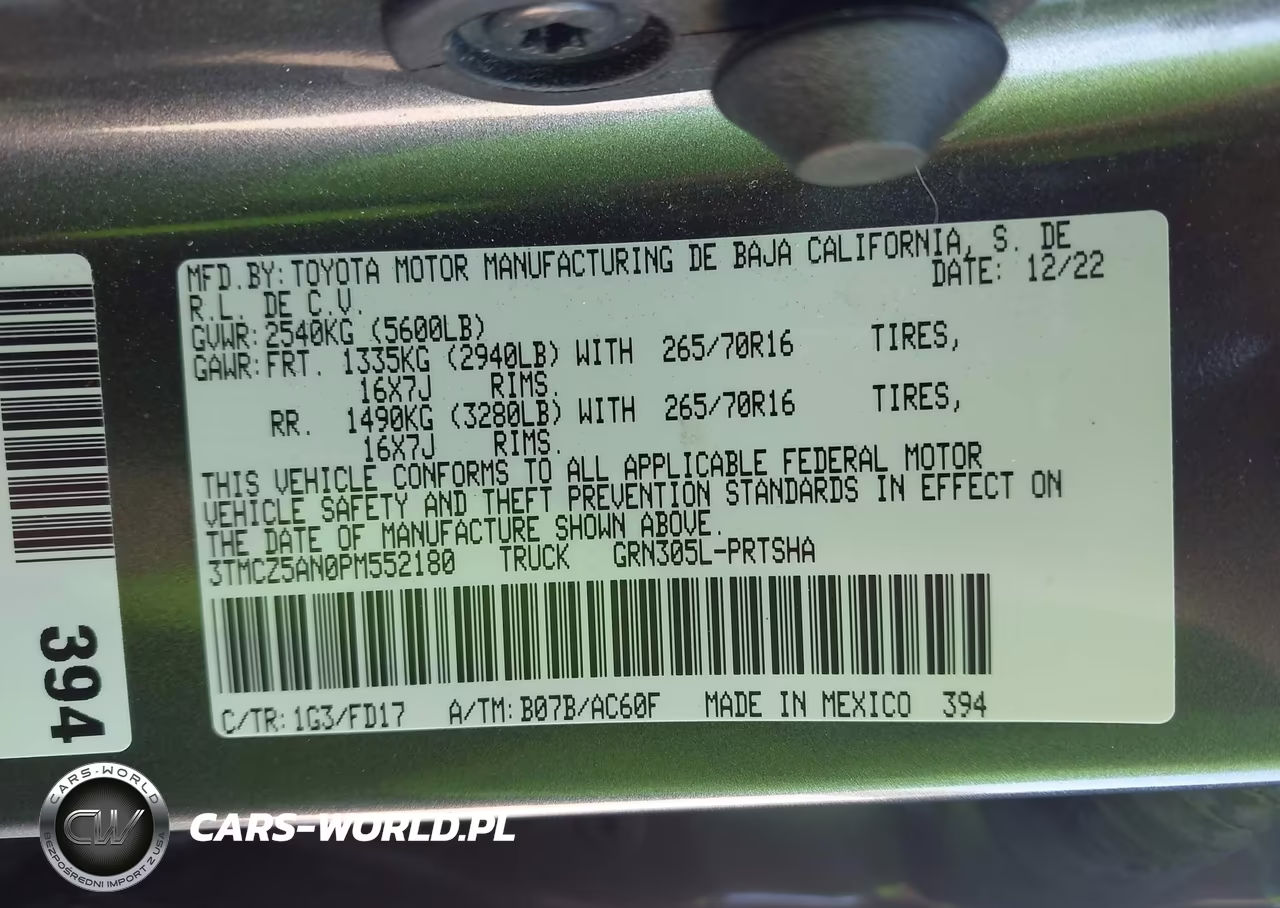 2023 Toyota Tacoma Trd Off Road VIN:3TMCZ5AN0PM552180 - 9