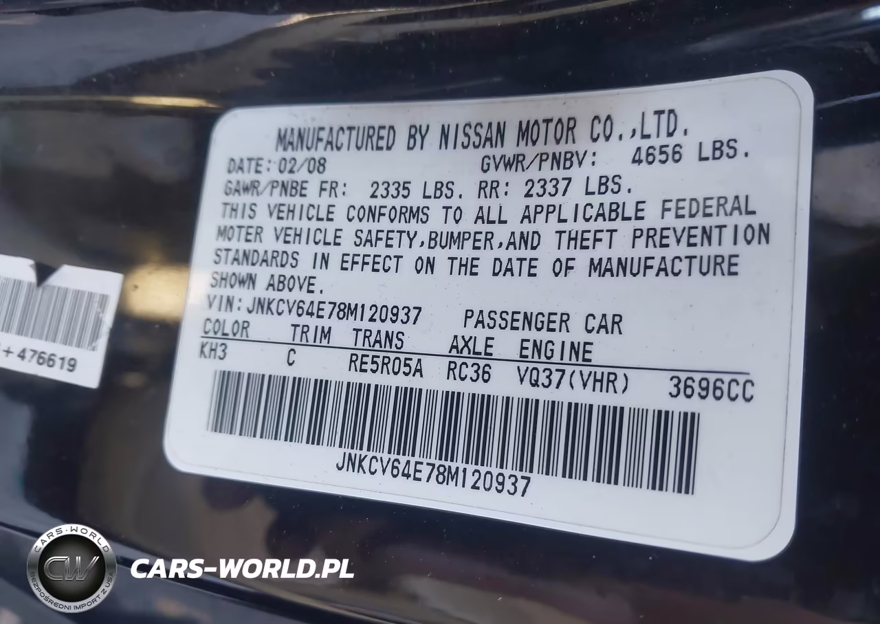 2008 Infiniti G37 Journey VIN:JNKCV64E78M120937 - 9