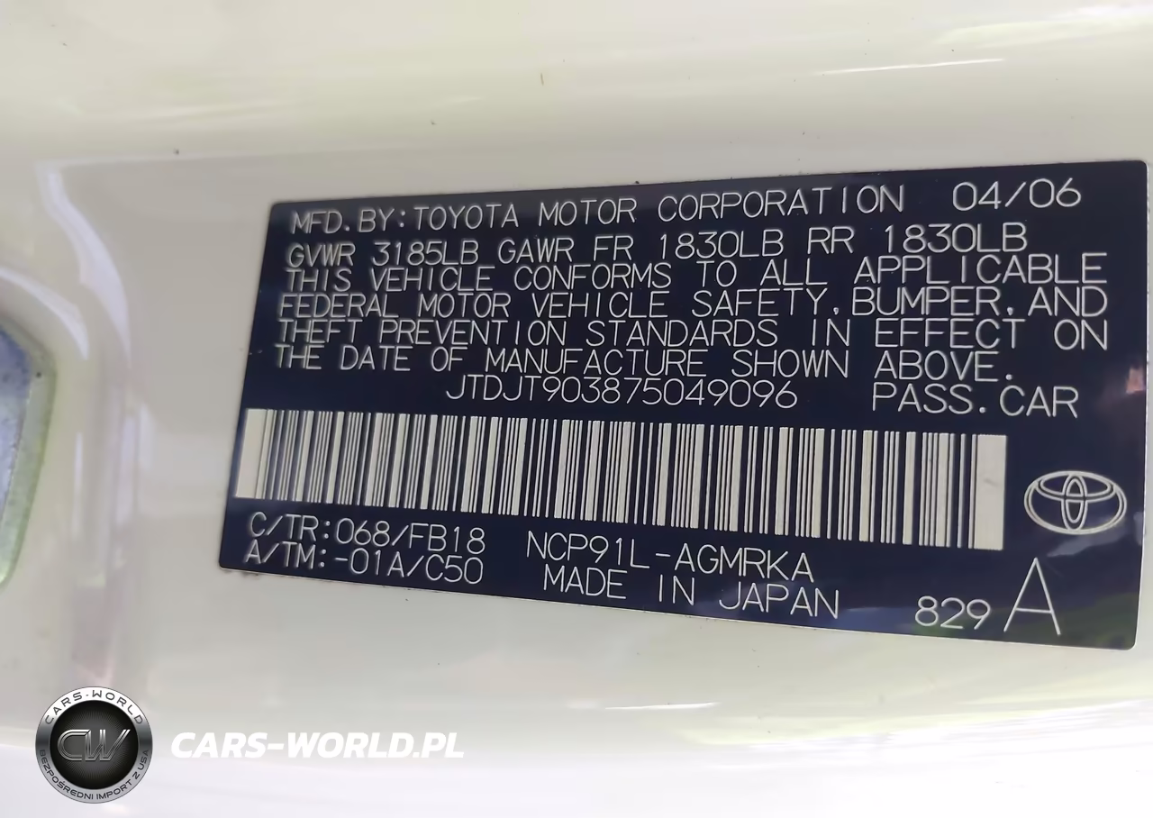 2007 Toyota Yaris VIN:JTDJT903875049096 - 9
