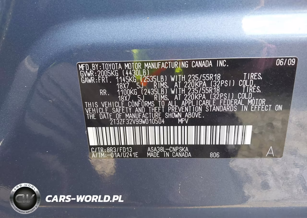 2009 Toyota Rav4 Sport VIN:2T3ZF32V99W010504 - 9