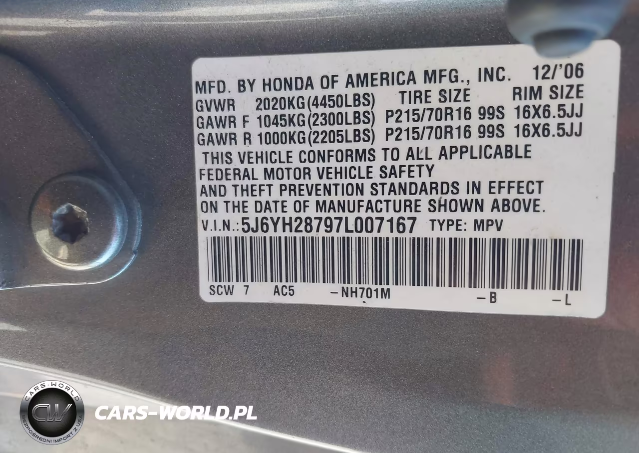 2007 Honda Element Ex VIN:5J6YH28797L007167 - 9