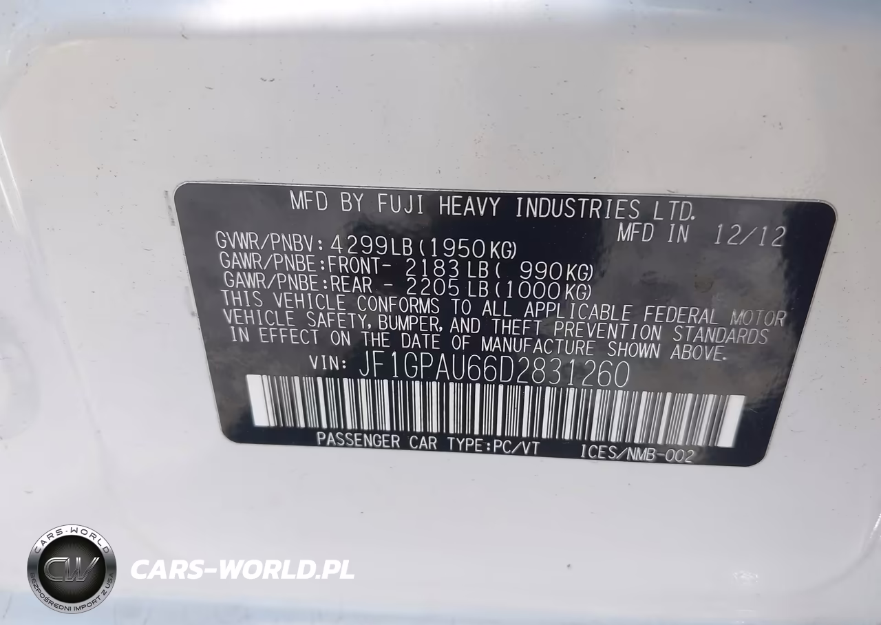 2013 Subaru Impreza 2.0I Sport Limited VIN:JF1GPAU66D2831260 - 9