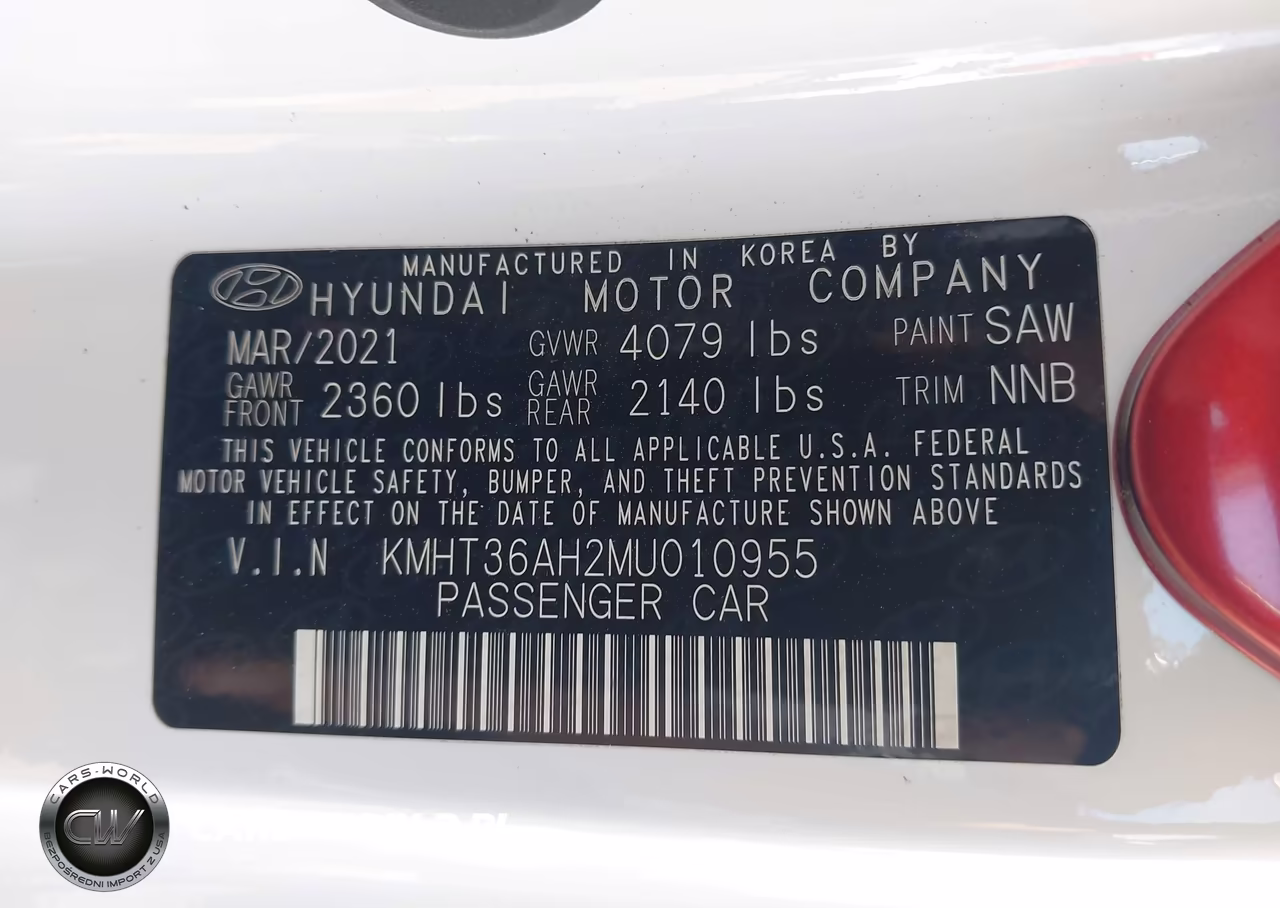 2021 Hyundai Veloster N VIN:KMHT36AH2MU010955 - 9