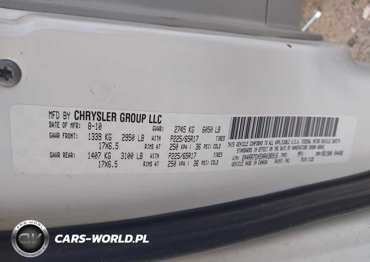 2010 Chrysler Town & Country New Limited VIN:2A4RR7DX5AR438916 - 9