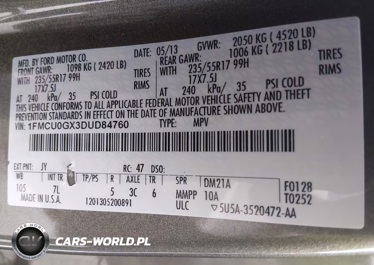 2013 Ford Escape Se VIN:1FMCU0GX3DUD84760 - 9