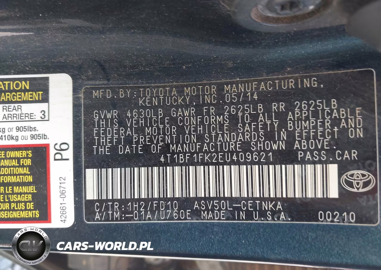 2014 Toyota Camry Le VIN:4T1BF1FK2EU409621 - 9