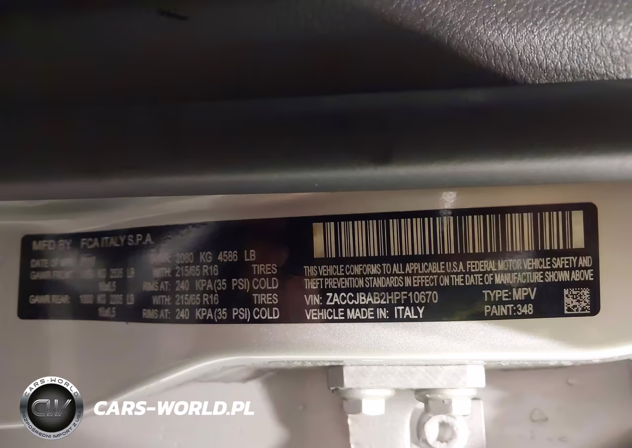 2017 Jeep Renegade Sport 4X4 VIN:ZACCJBAB2HPF10670 - 9