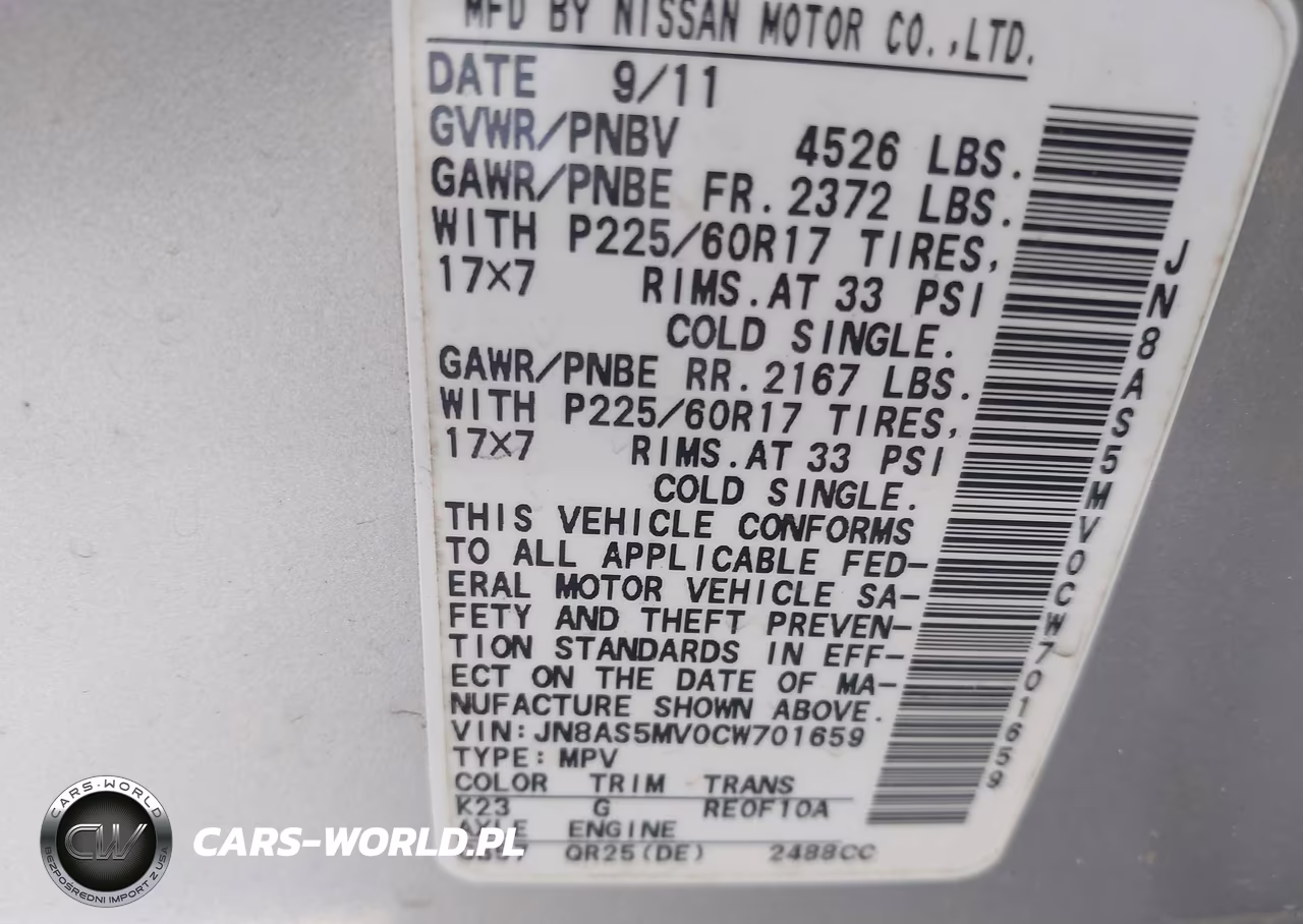 2012 Nissan Rogue Sv VIN:JN8AS5MV0CW701659 - 9
