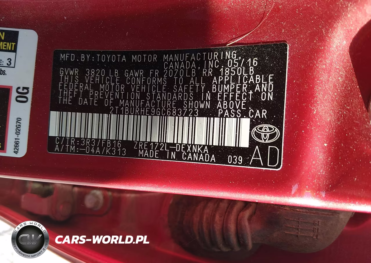 2016 Toyota Corolla Le VIN:2T1BURHE9GC683723 - 9