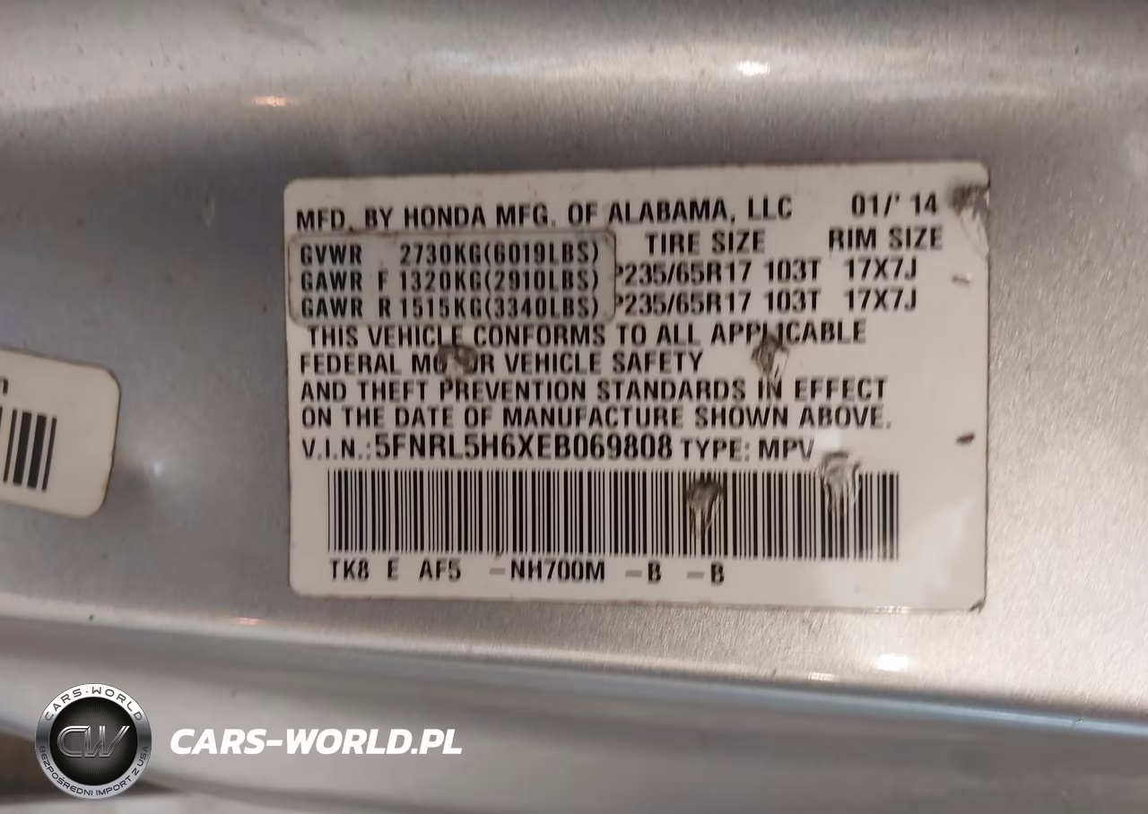 2014 Honda Odyssey Ex-L VIN:5FNRL5H6XEB069808 - 9