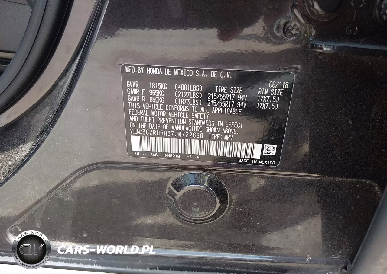 2018 Honda Hr-V Lx VIN:3CZRU5H37JM722680 - 9