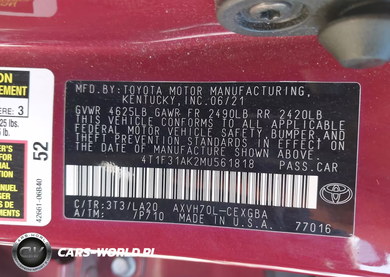 2021 Toyota Camry Xle Hybrid VIN:4T1F31AK2MU561818 - 9