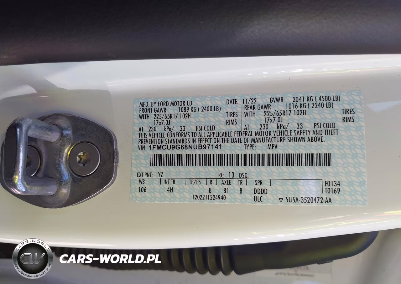 2022 Ford Escape Se VIN:1FMCU9G68NUB97141 - 9