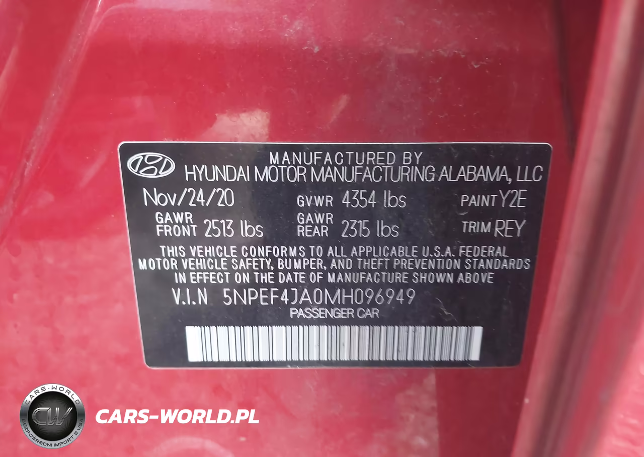 2021 Hyundai Sonata Sel VIN:5NPEF4JA0MH096949 - 9