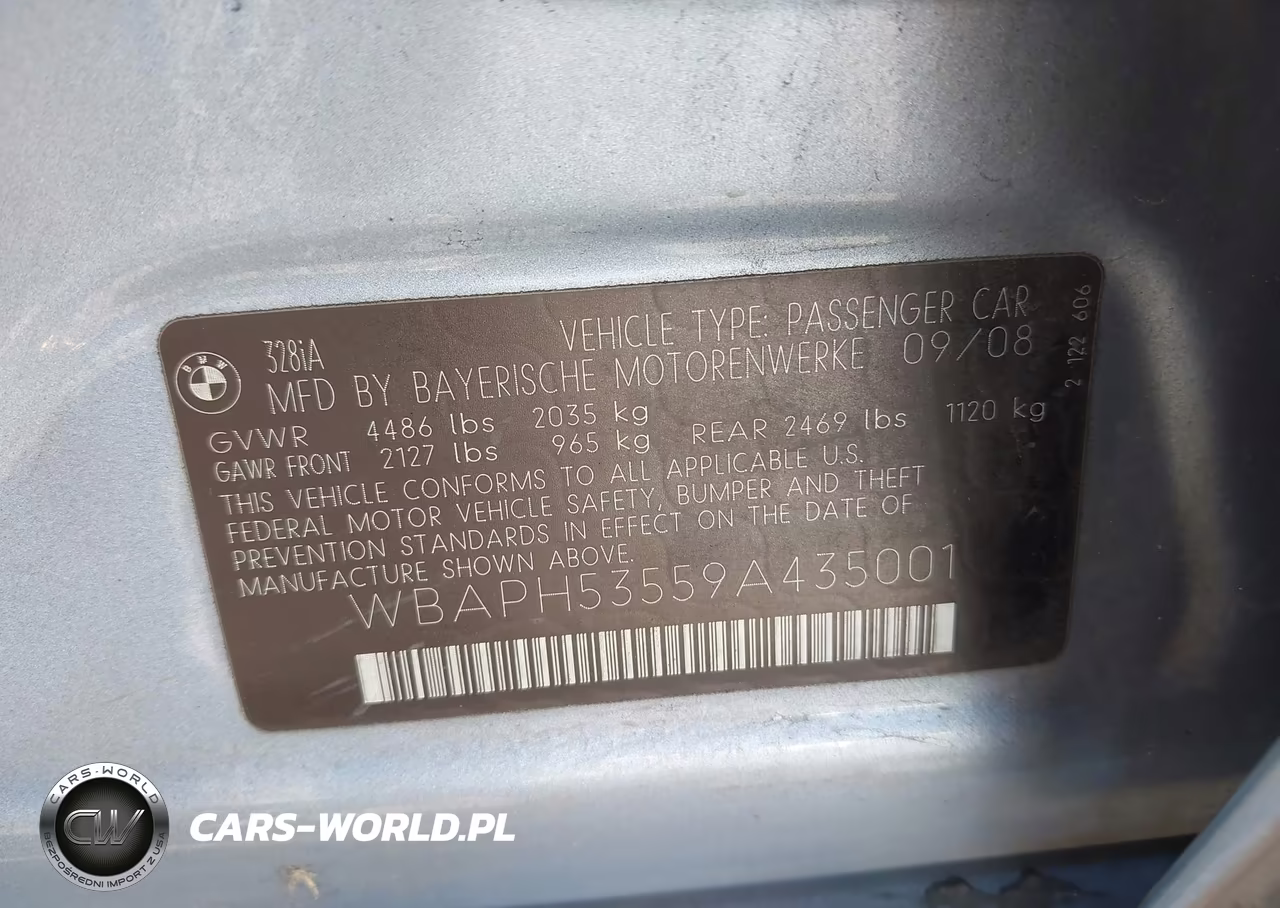 2009 BMW 328I VIN:WBAPH53559A435001 - 9
