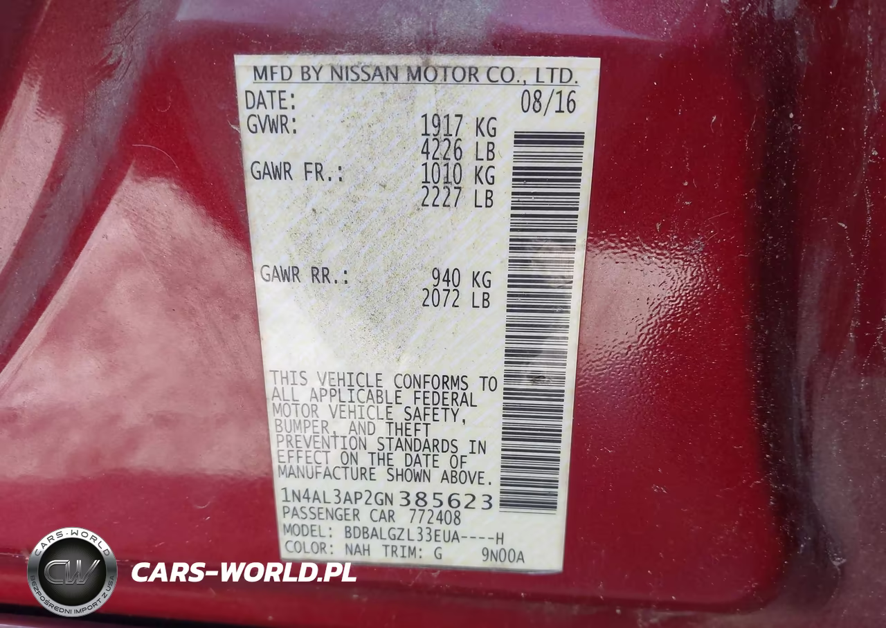 2016 Nissan Altima 2.5 S VIN:1N4AL3AP2GN385623 - 9
