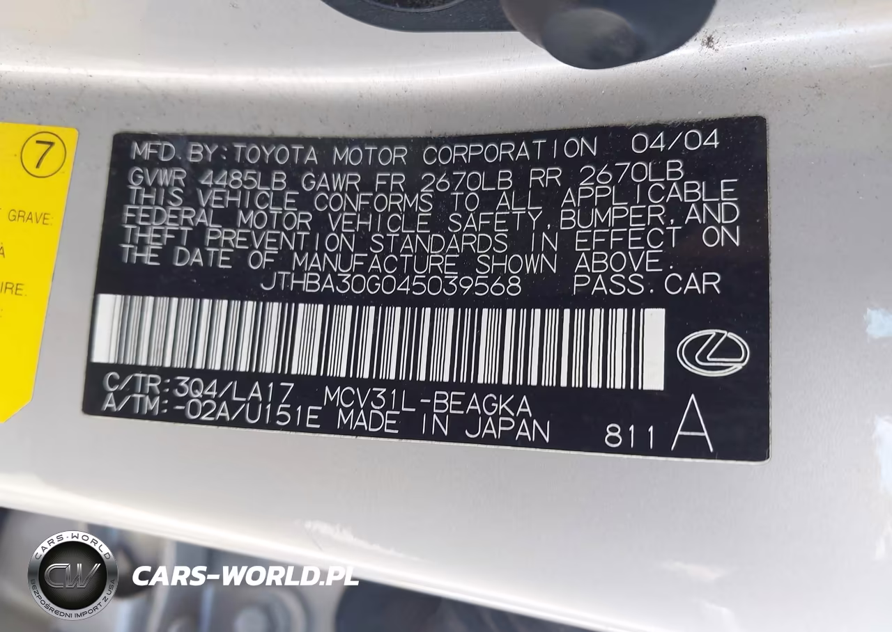 2004 Lexus Es 330 VIN:JTHBA30G045039568 - 9