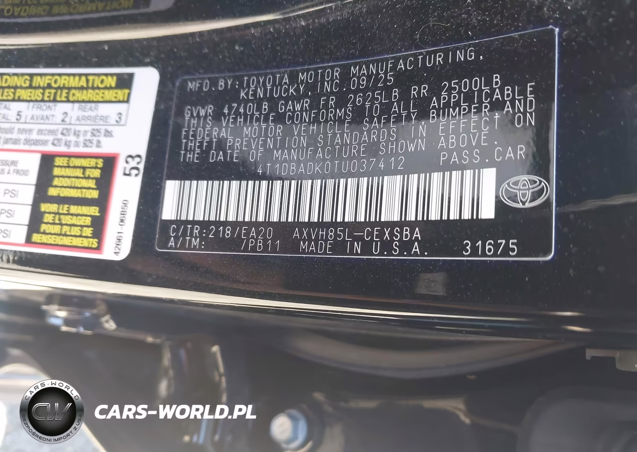 2026 Toyota Camry Nightshade VIN:4T1DBADK0TU037412 - 9