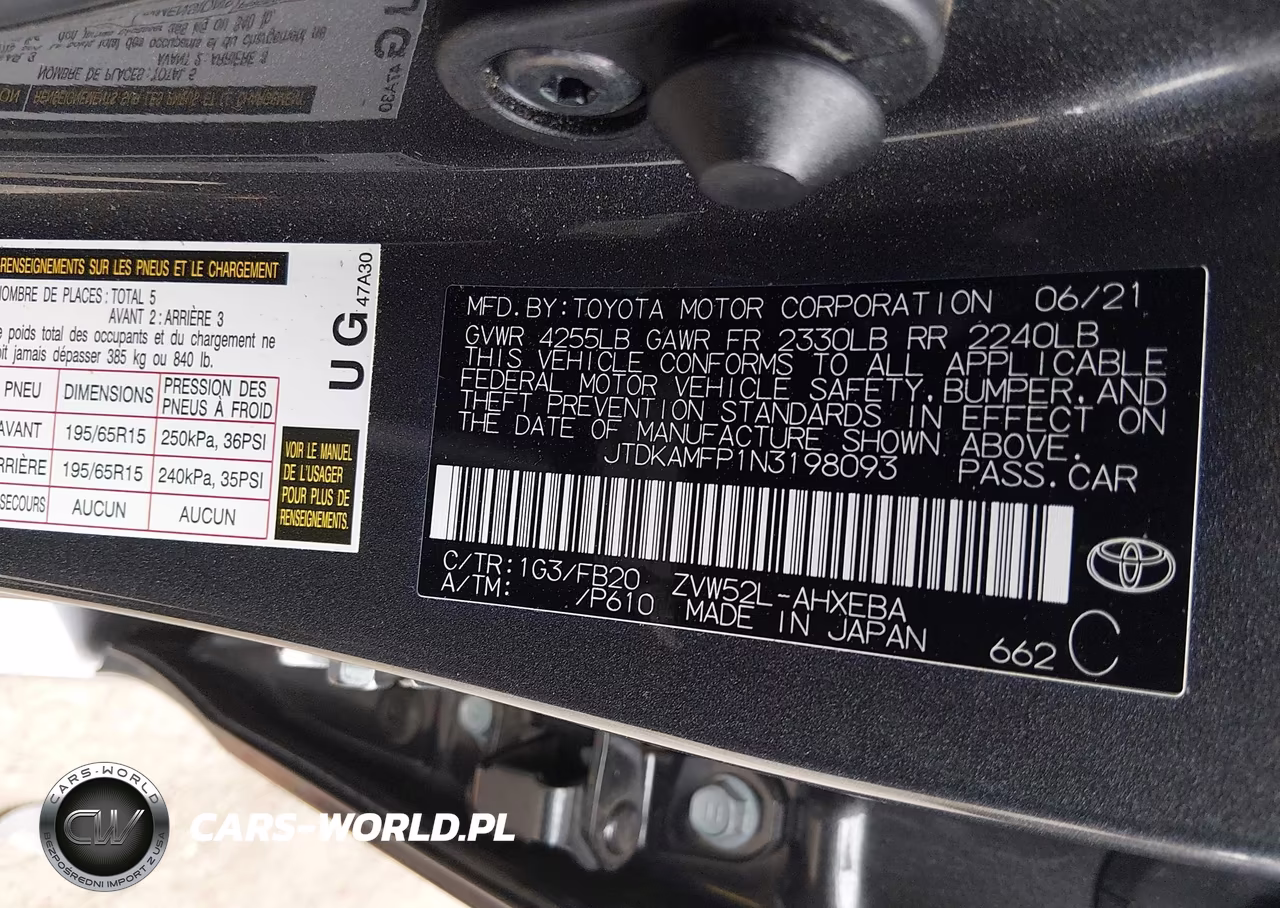 2022 Toyota Prius Prime Le VIN:JTDKAMFP1N3198093 - 9