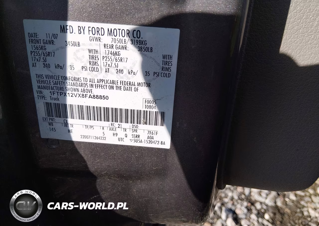 2008 Ford F-150 60Th Anniversary-Fx2-Lariat-Xl-Xlt VIN:1FTPX12VX8FA88850 - 9