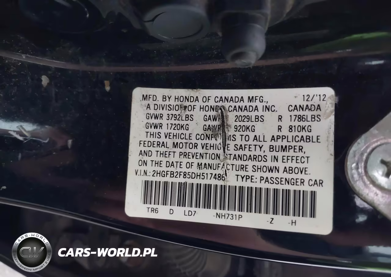2013 Honda Civic Ex VIN:2HGFB2F85DH517486 - 9