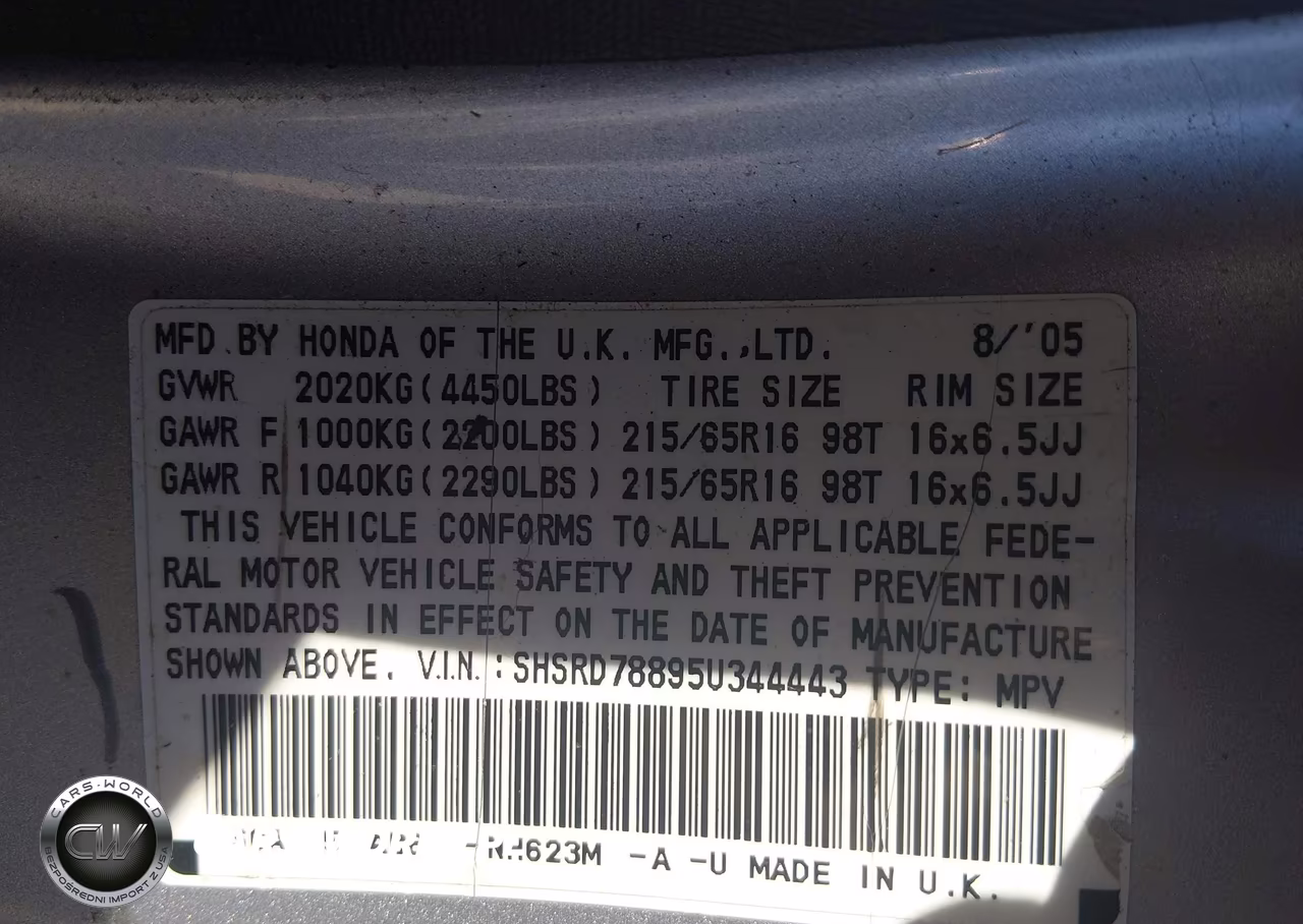 2005 Honda Cr-V Ex VIN:SHSRD78895U344443 - 9