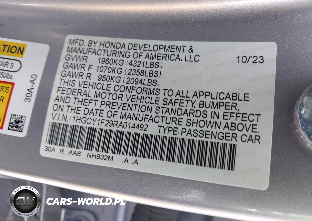 2024 Honda Accord Lx VIN:1HGCY1F29RA014492 - 9