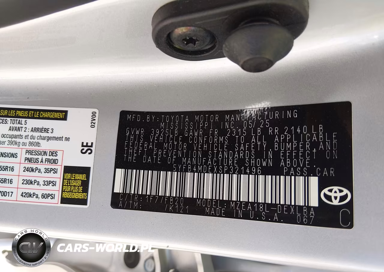 2025 Toyota Corolla Le VIN:5YFB4MDEXSP321496 - 9