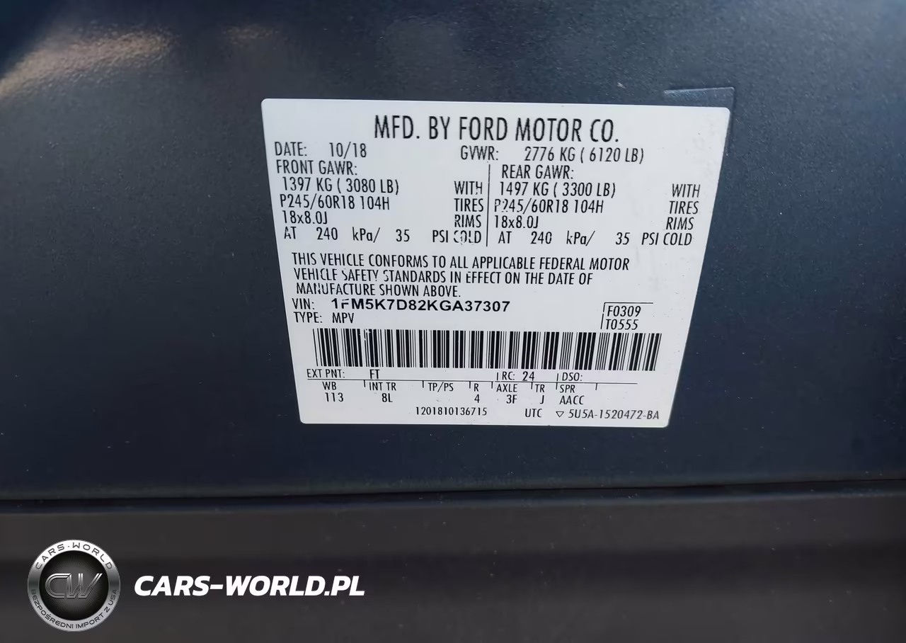 2019 Ford Explorer Xlt VIN:1FM5K7D82KGA37307 - 9
