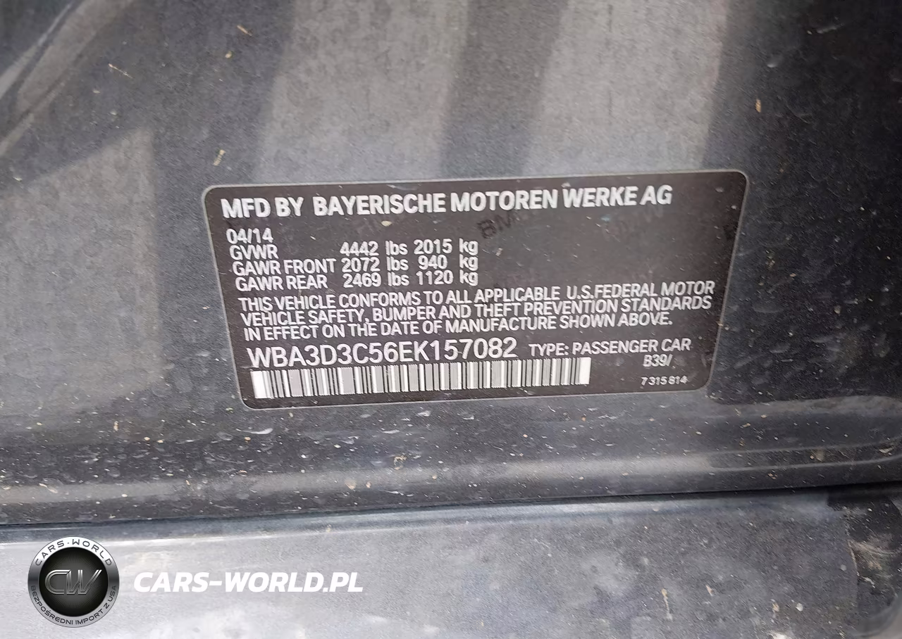 2014 BMW 328D VIN:WBA3D3C56EK157082 - 8