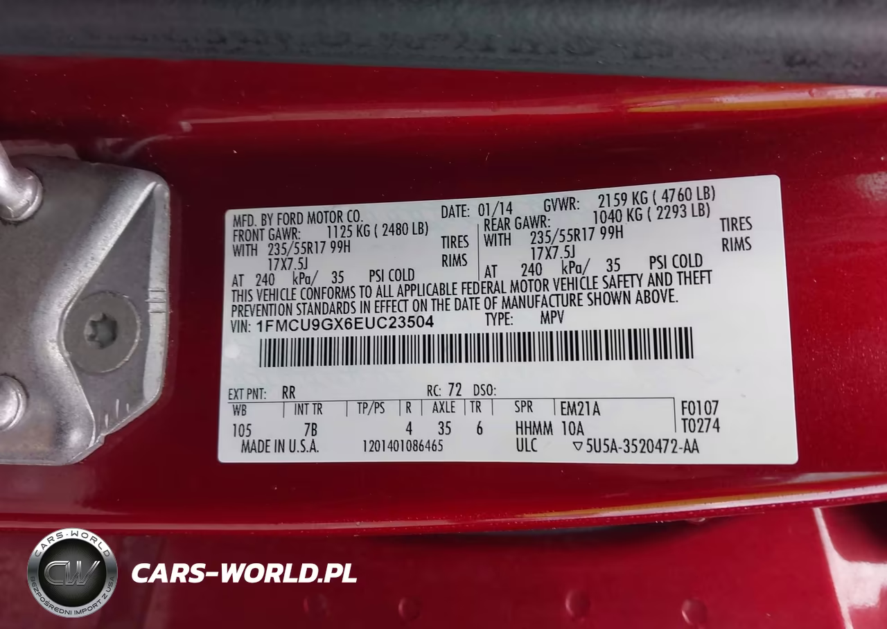 2014 Ford Escape Se VIN:1FMCU9GX6EUC23504 - 9