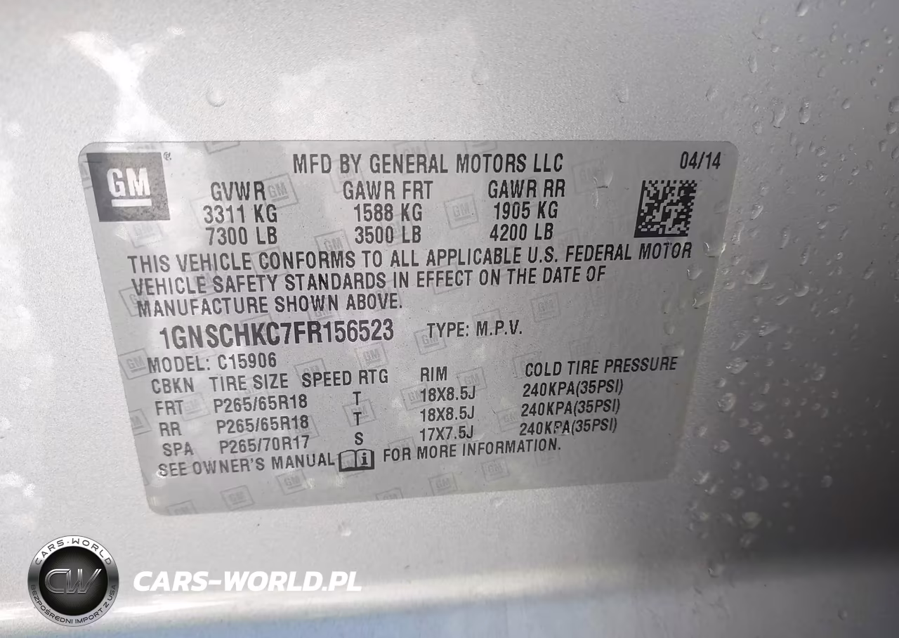 2015 Chevrolet Suburban 1500 Ls VIN:1GNSCHKC7FR156523 - 9