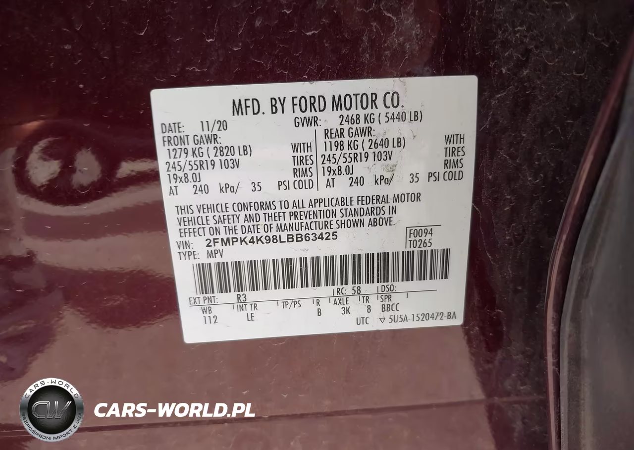 2020 Ford Edge Titanium VIN:2FMPK4K98LBB63425 - 9
