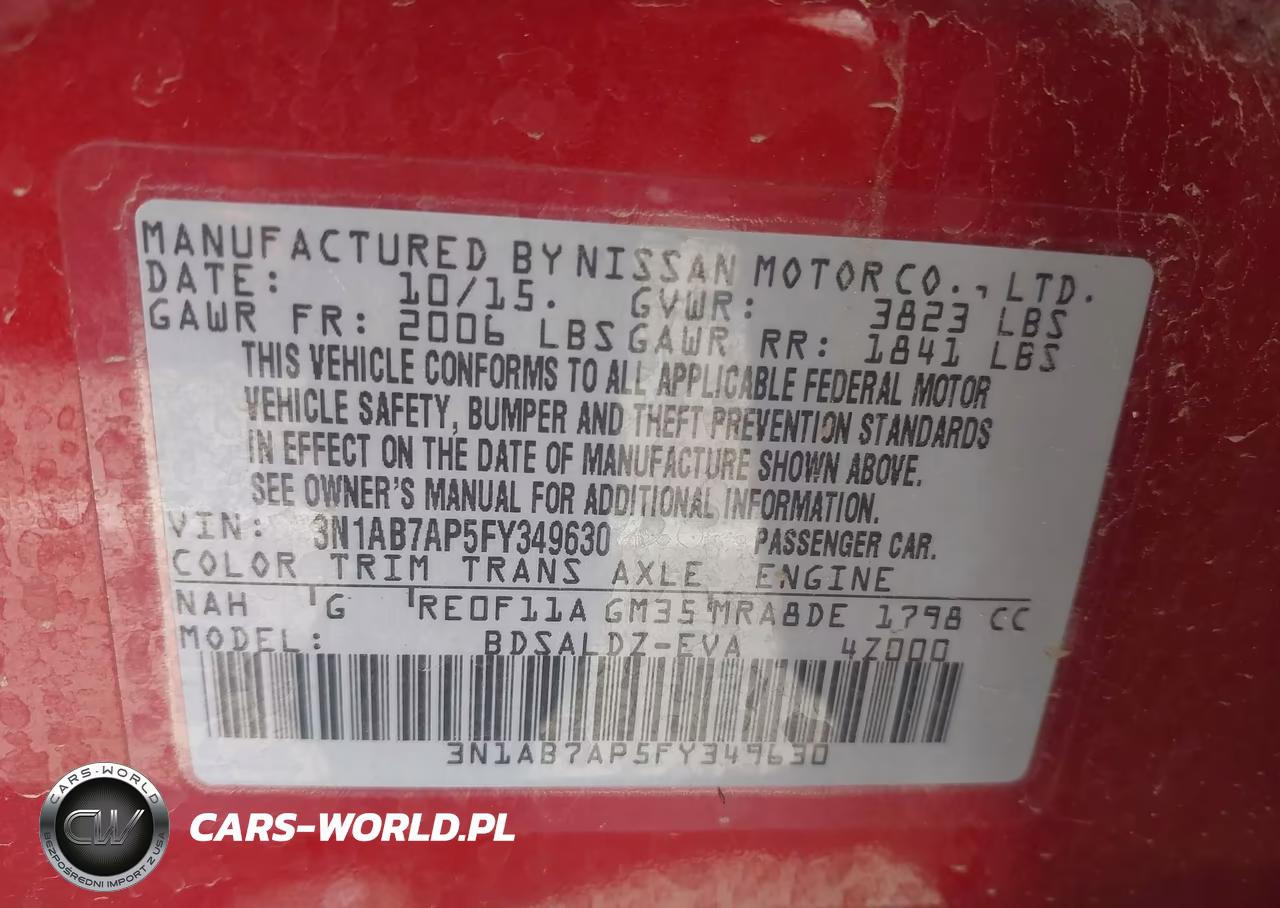 2015 Nissan Sentra Sv VIN:3N1AB7AP5FY349630 - 9