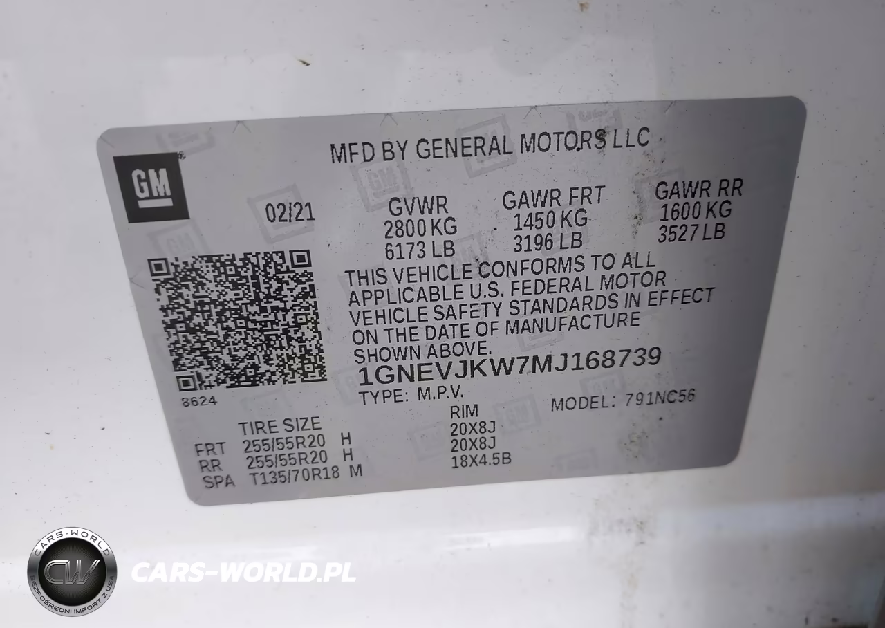 2021 Chevrolet Traverse Awd Rs VIN:1GNEVJKW7MJ168739 - 9